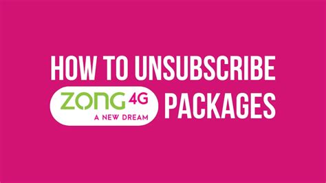 How To Unsubscribe Zong Packages .